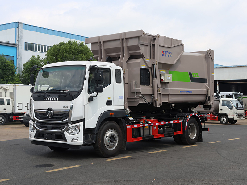 单桥福田奥铃勾臂垃圾车