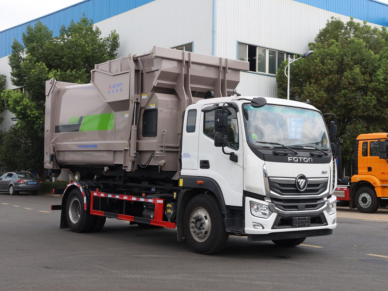 单桥福田奥铃勾臂垃圾车