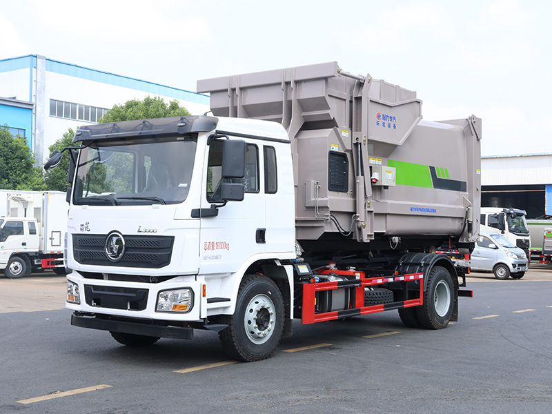 单桥陕汽德龙L3000勾臂垃圾车