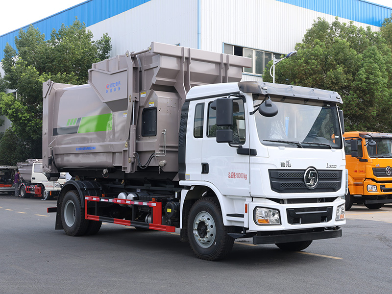 单桥陕汽德龙L3000勾臂垃圾车