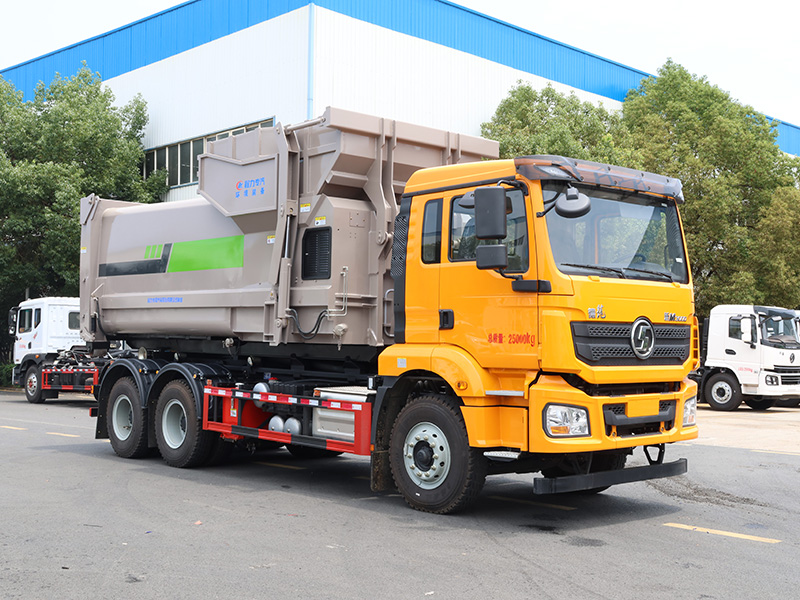 后双桥陕汽德龙M3000勾臂垃圾车