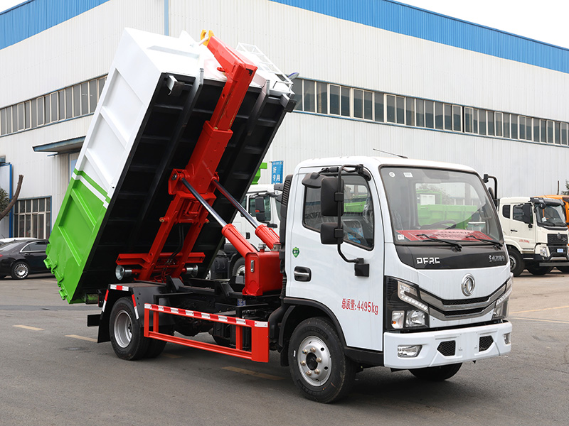 蓝牌东风多利卡D6套臂勾臂垃圾车